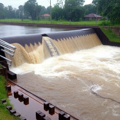 Desborde de presa en Lomas de Becerra tras alerta púrpura en Álvaro Obregón